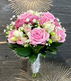 Buchet cununie lisianthus roz