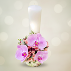 Short pink minirose baptism candle
