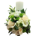 Lumanare botez scurta lisianthus si santini