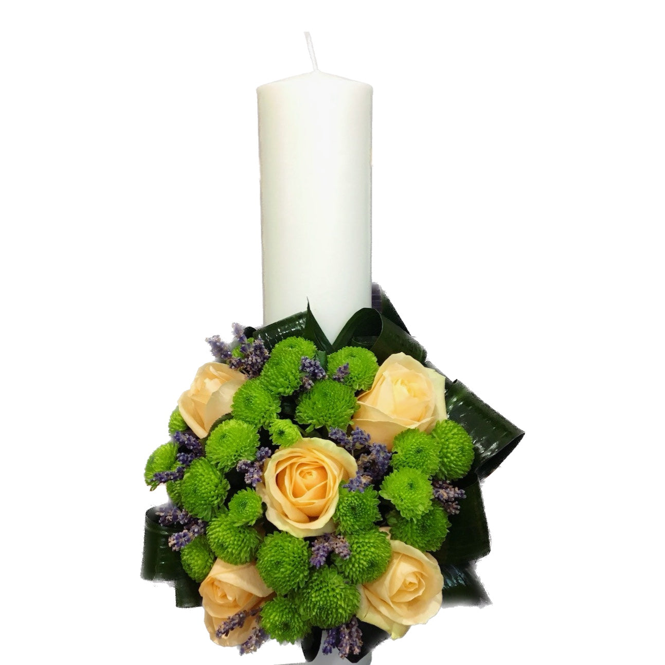 Lumanare botez scurta santini si lavanda