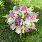 Special bridal bouquet with roses and path