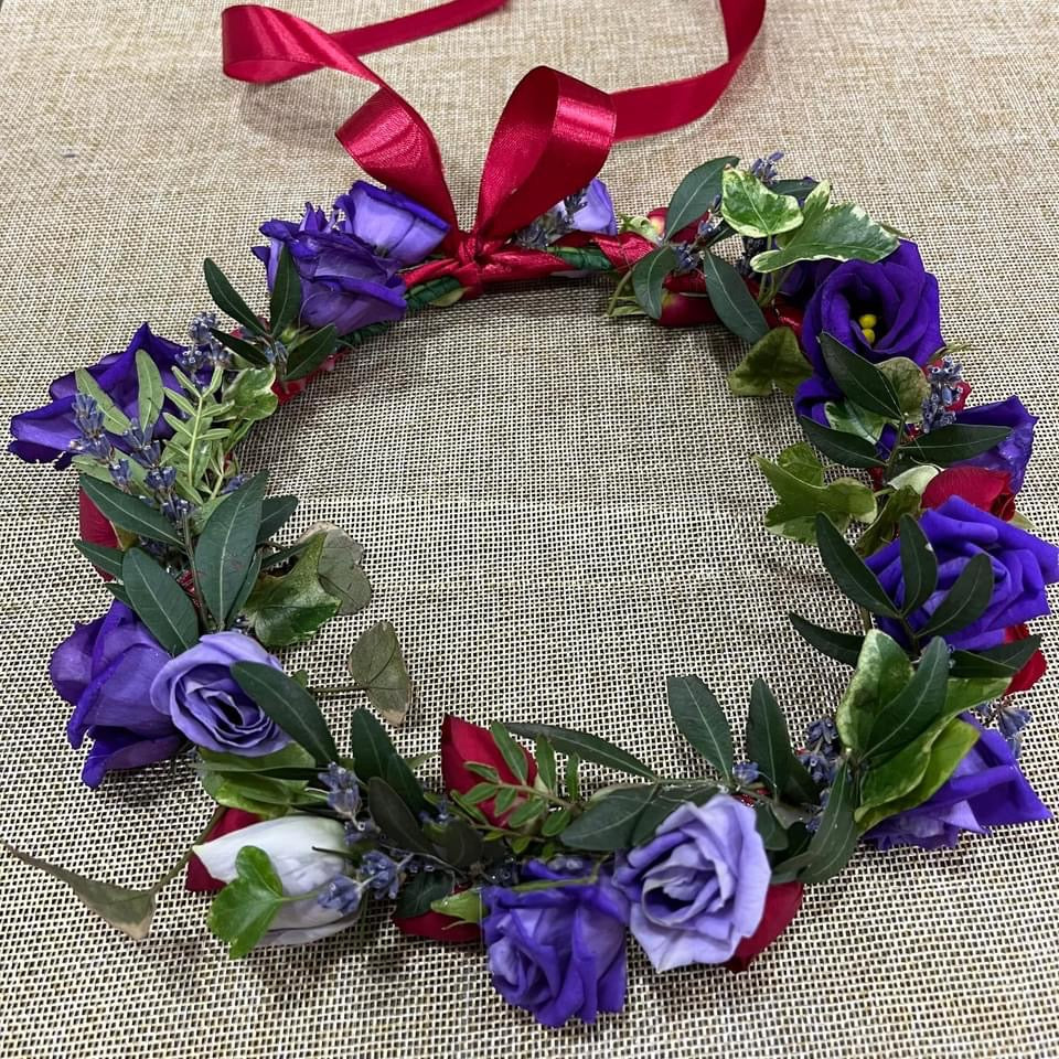 Coronita natural flowers - white lisianthus and lavender