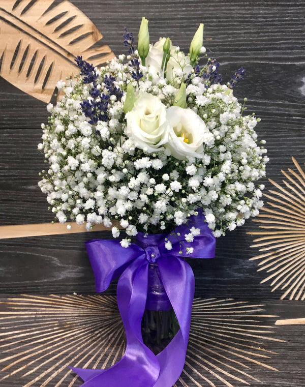 Lavender and white limonium bridal bouquet