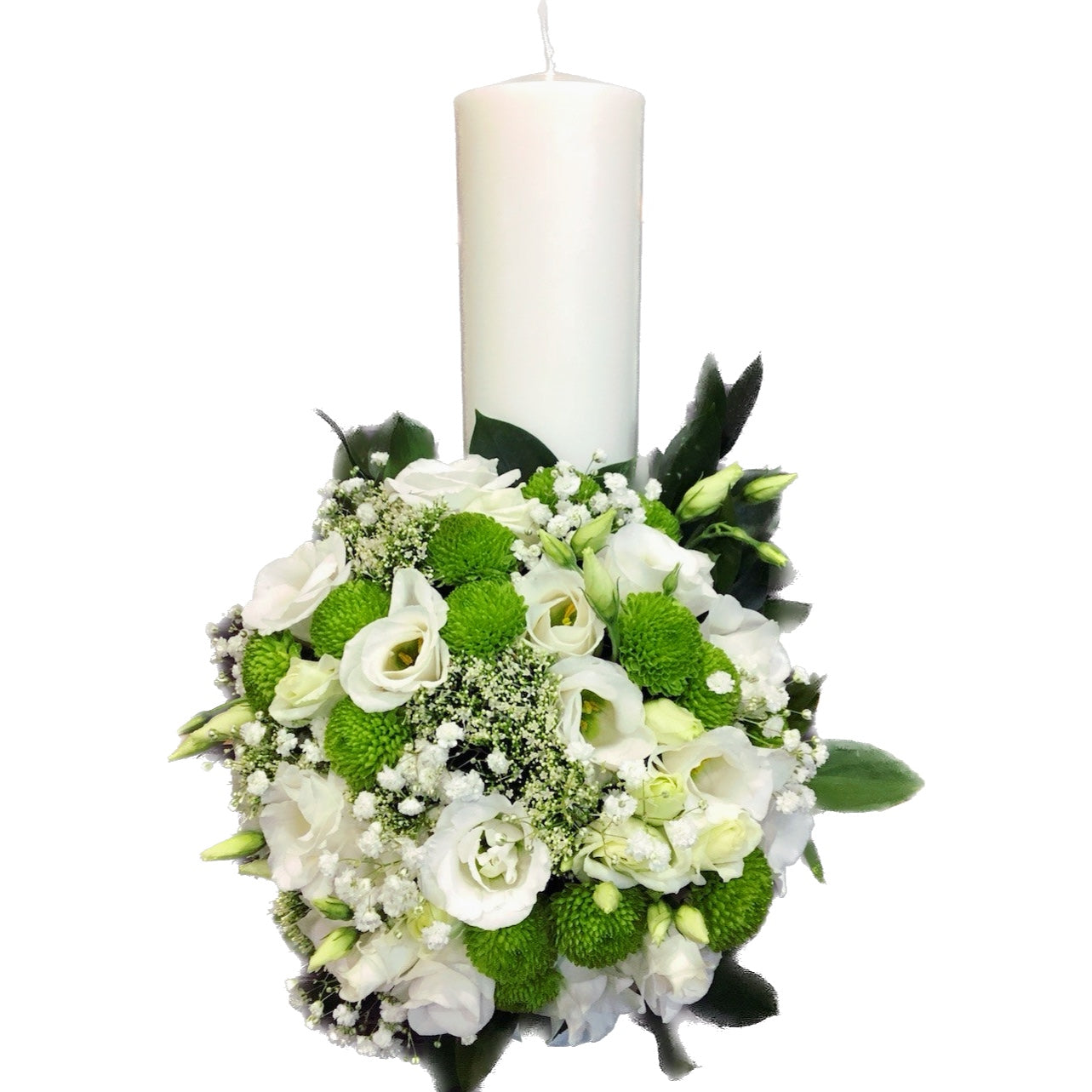 Lumanare botez scurta lisianthus si santini