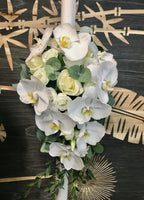 Lumanari cununie trandafiri si orhidee