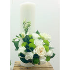 Lumanare botez scurta lisianthus si santini