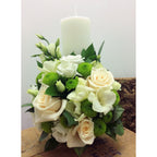 Lumanare botez scurta lisianthus si santini