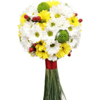 Lumanare de botez cu margarete, santini si hypericum