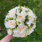 Bridal bouquet of cream roses