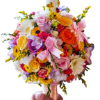 Lumanare de botez - mix deosebit de flori