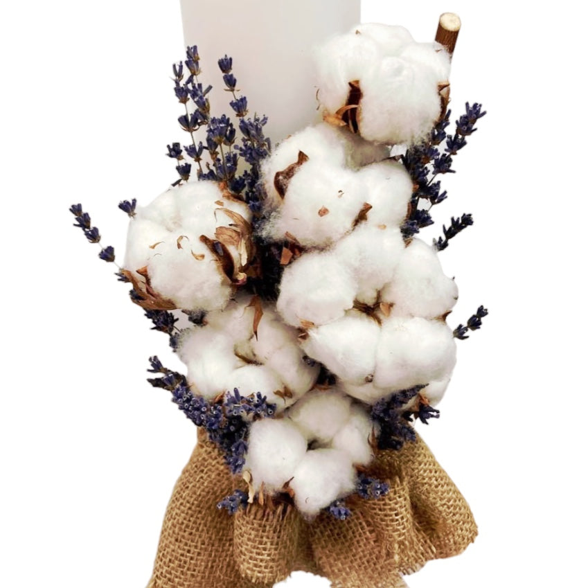 Lumanare botez simpla bumbac si lavanda