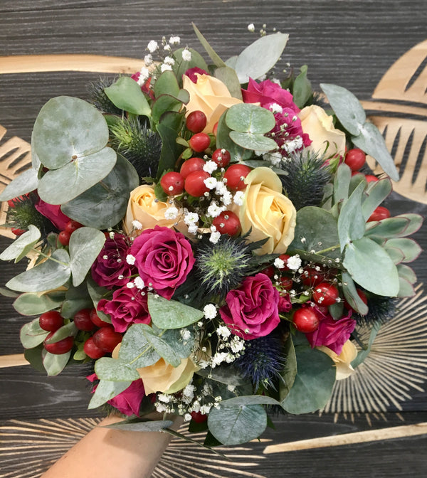Spectacular wedding bouquet of succulent plants