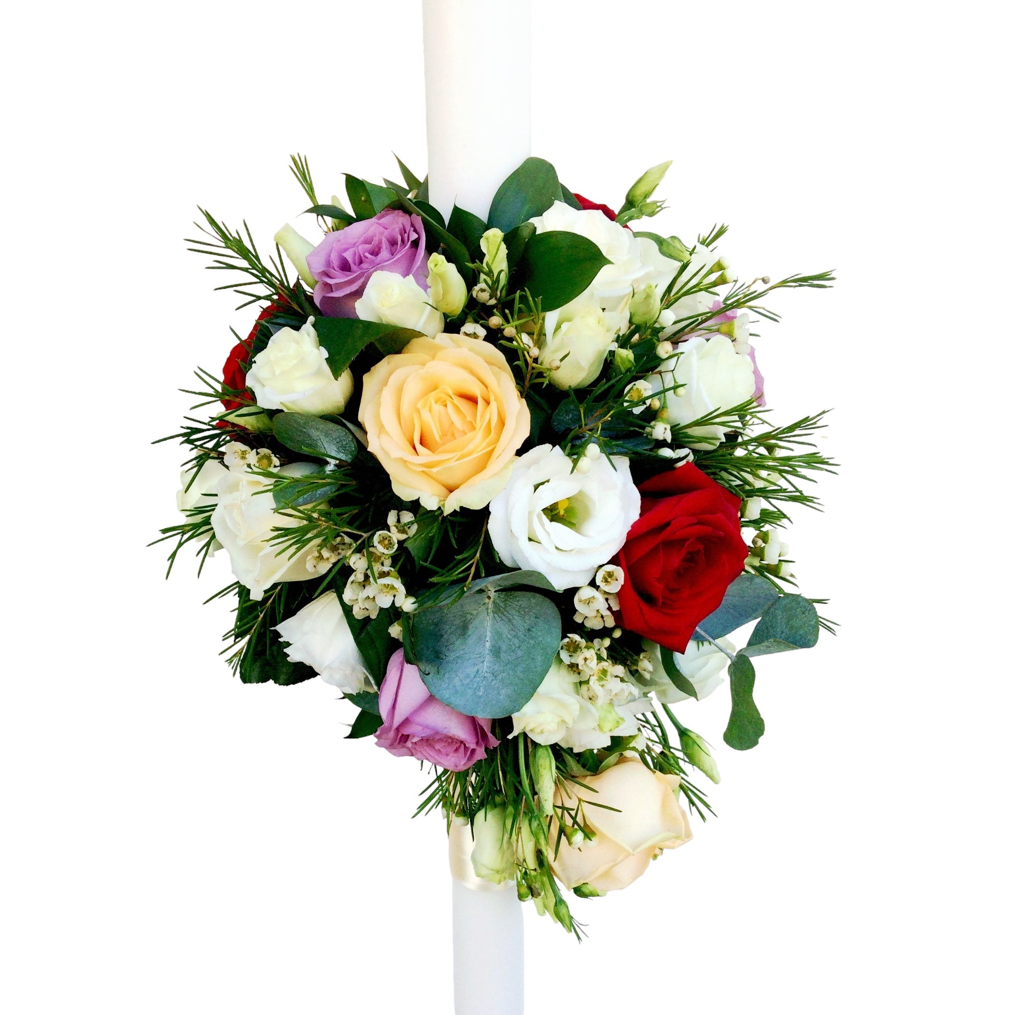 Elegant and cheerful baptism candle