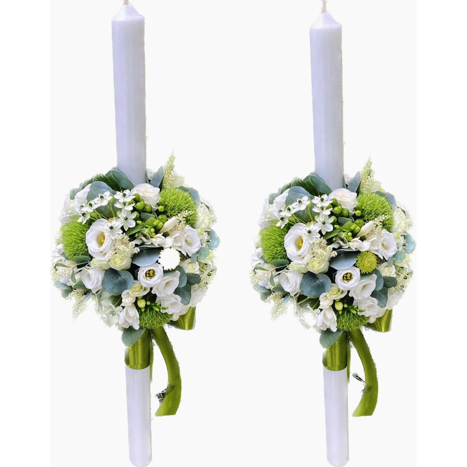 Lumanari cununie glob lisianthus si hypericum