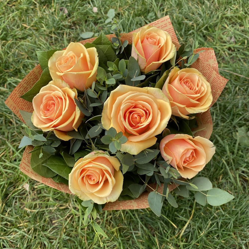 Buchet de oferit cu 7 trandafiri