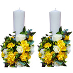 Lumanari nunta scurte frezii galbene