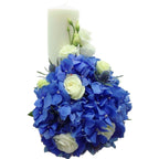 Lumanari cununie scurte hortensie si lisianthus