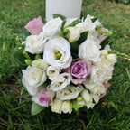 Lumanari nunta scurte trandafiri lila