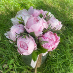 Pink peonies wedding bouquet