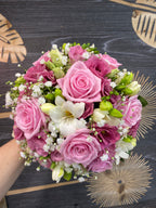 Buchet cununie lisianthus roz