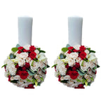 Lumanari nunta scurte minirose si frezii