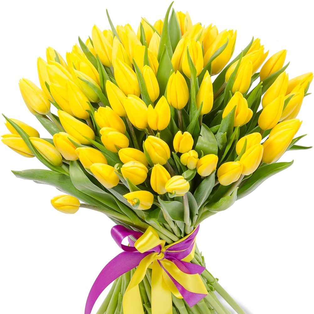 Buchet lalele galbene -  flori de primavara, flori de martisor, pret special