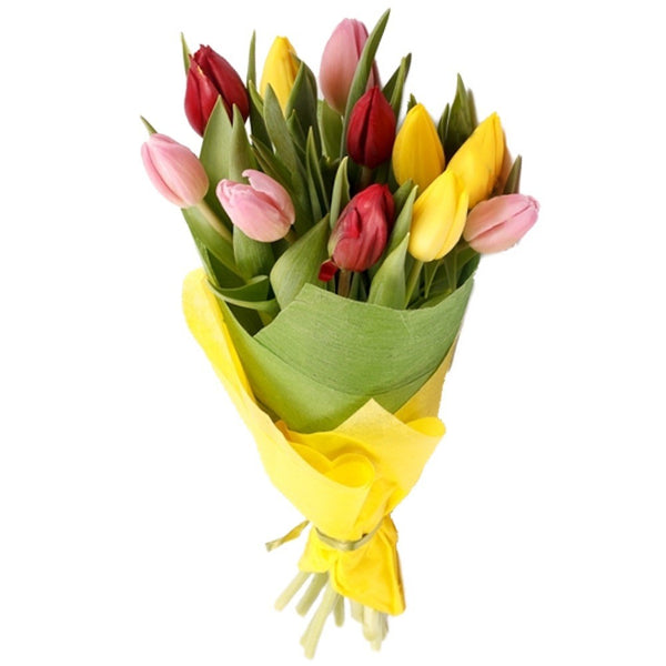 Buchet lalele colorate -  flori de primavara, flori de martisor, pret special
