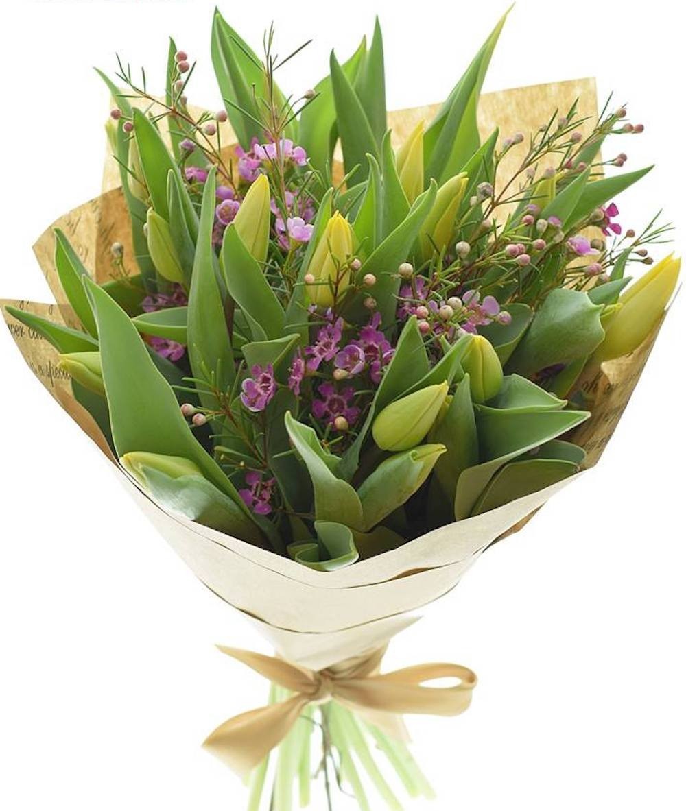 Buchet lalele galbene -  flori de primavara, flori de martisor, pret special