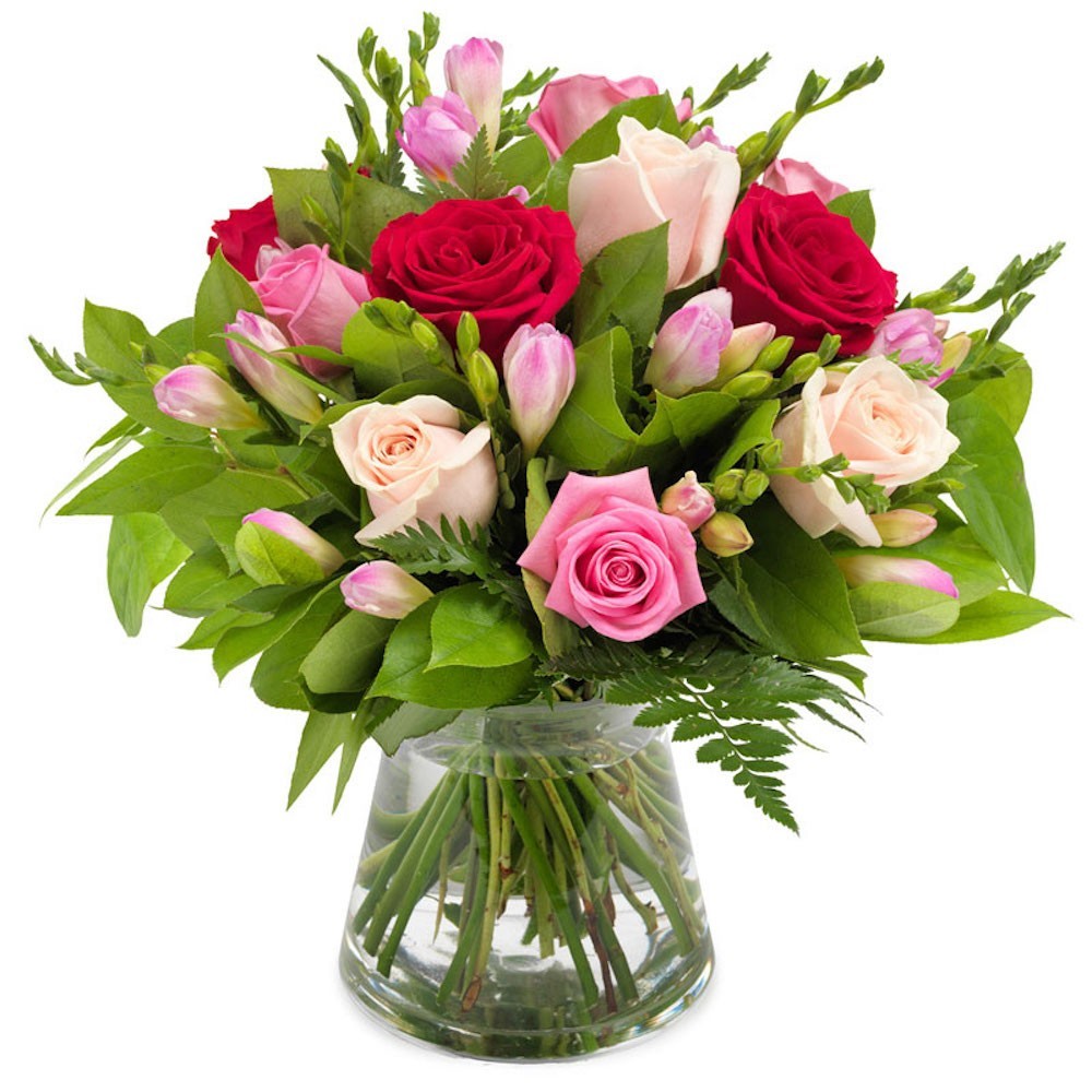 Buchet trandafiri roz si rosii, pret special, livrare Bucuresti!