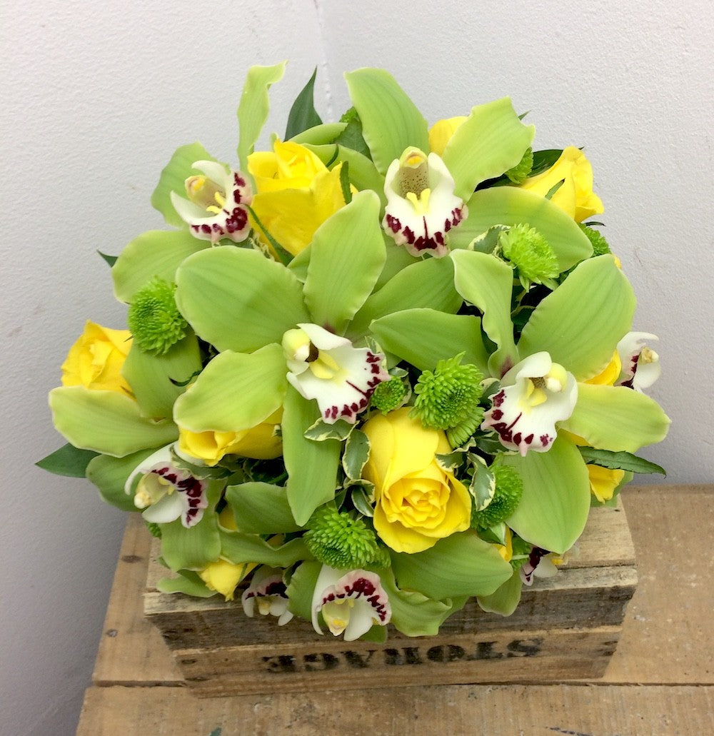 Buchet cununie sau mireasa verde orhidee cymbidium