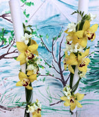 Lumanari nunta orhidee cymbidium galbena