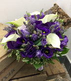 Buchet cununie civila cale albe si lisianthus, livrare Bucuresti