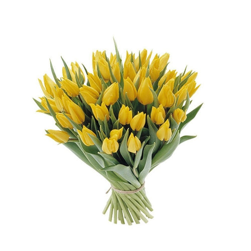 Buchet din lalele galbene, flori de primavara la preturi speciale!