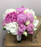 Buchet mireasa bujori si hortensie, livrare Bucuresti, pret atractiv