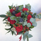 Buchet cununie civila eryngium si hypericum