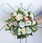 Buchet cununie civila trandafiri crem si verdeata - cel mai bun pret, cu livrare in Bucuresti!