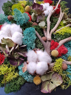 Tablou licheni stabilizati si elemente decorative naturale, pret atractiv