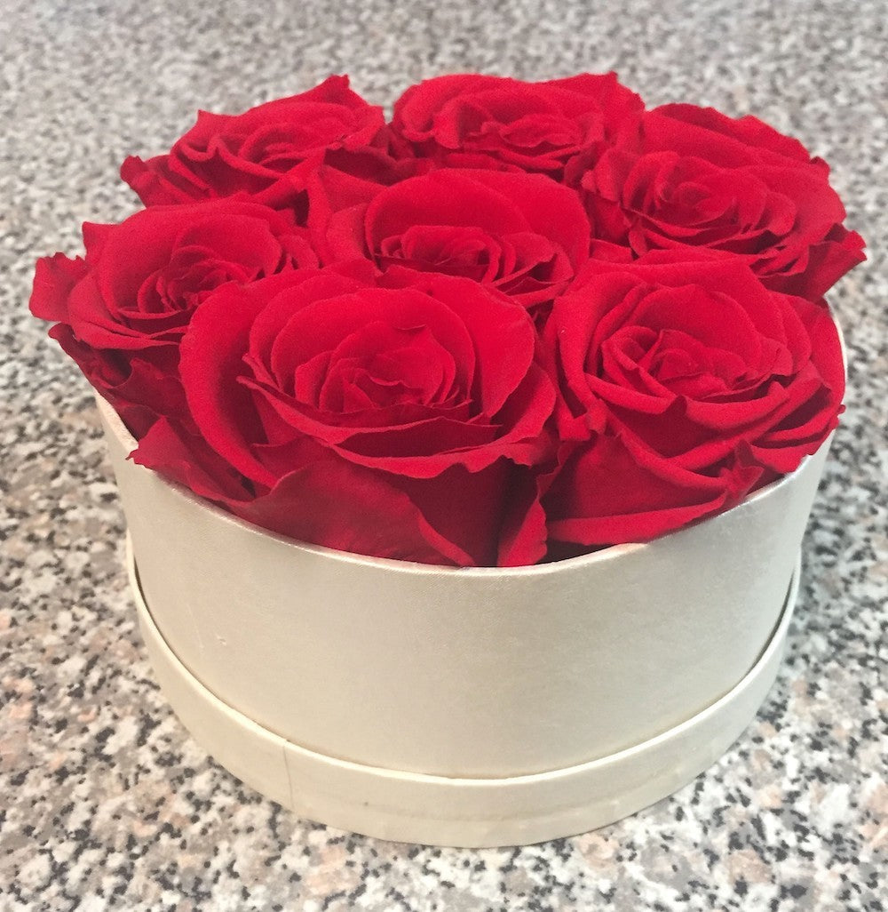 Trandafiri criogenati rosii in cutie - o declaratie de dragoste
