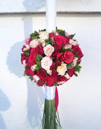 Lumanare de botez trandafiri si minirose