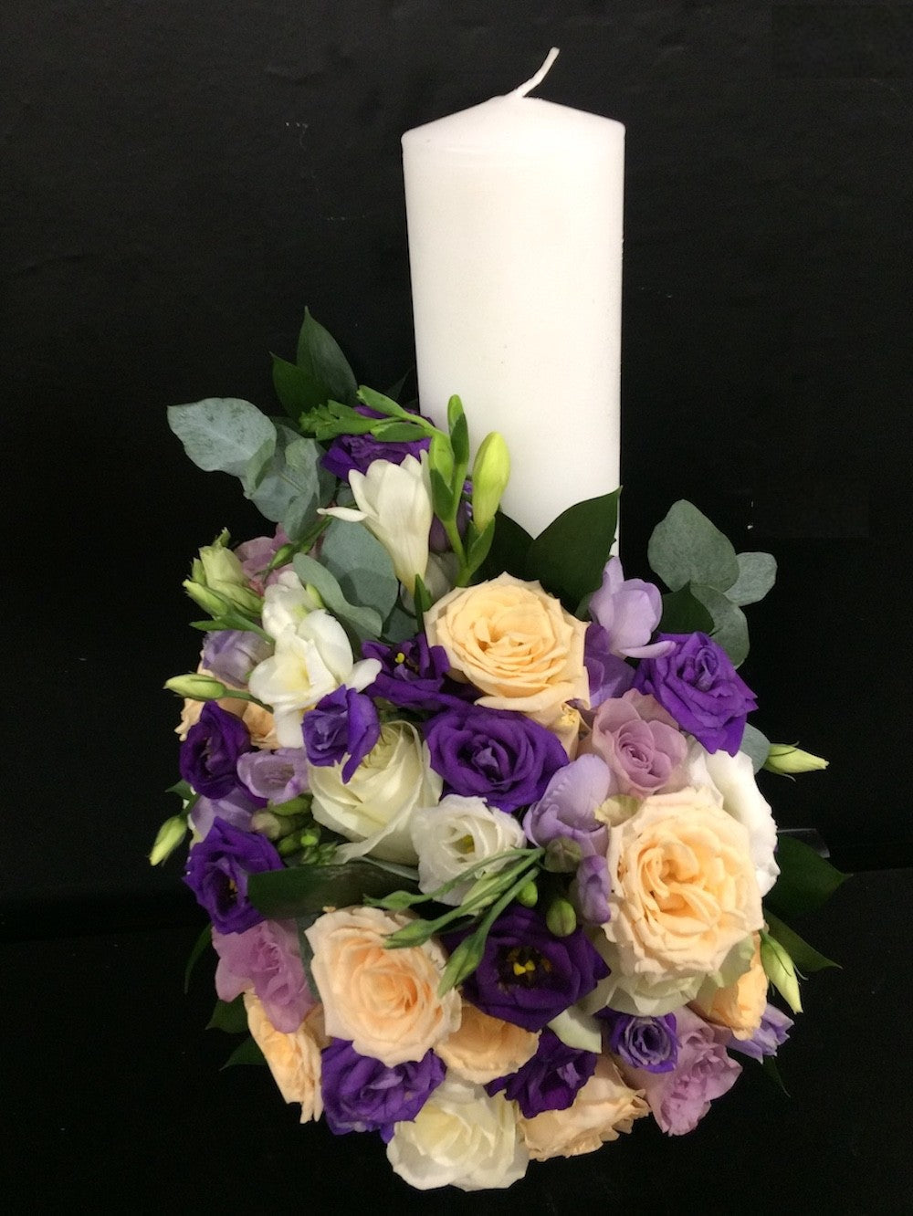 Lumanari nunta scurte minirose peach, pret atractiv, livrare in Bucuresti