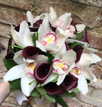 Buchet mireasa cale si orhidee imperiala