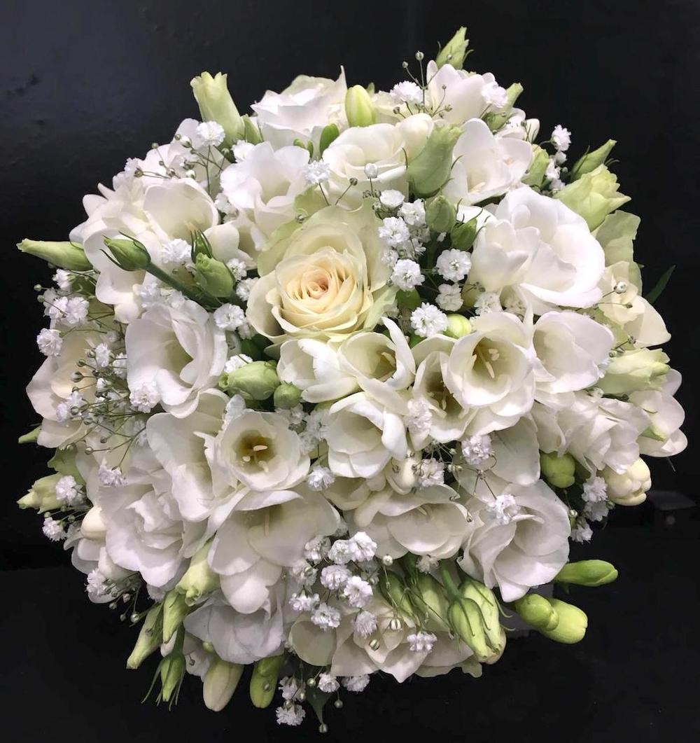 Buchet mireasa trandafiri ivoire