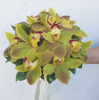 Buchet de mireasa din orhidee Cymbidium verde