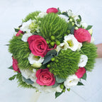 Buchet mireasa dianthus si lisianthus