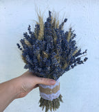 Buchet cununie rustic spice de grau si lavanda