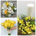 Pachet de buchete si lumanari cununie - cale si fezii galbene