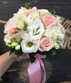 Buchet mireasa trandafiri somon