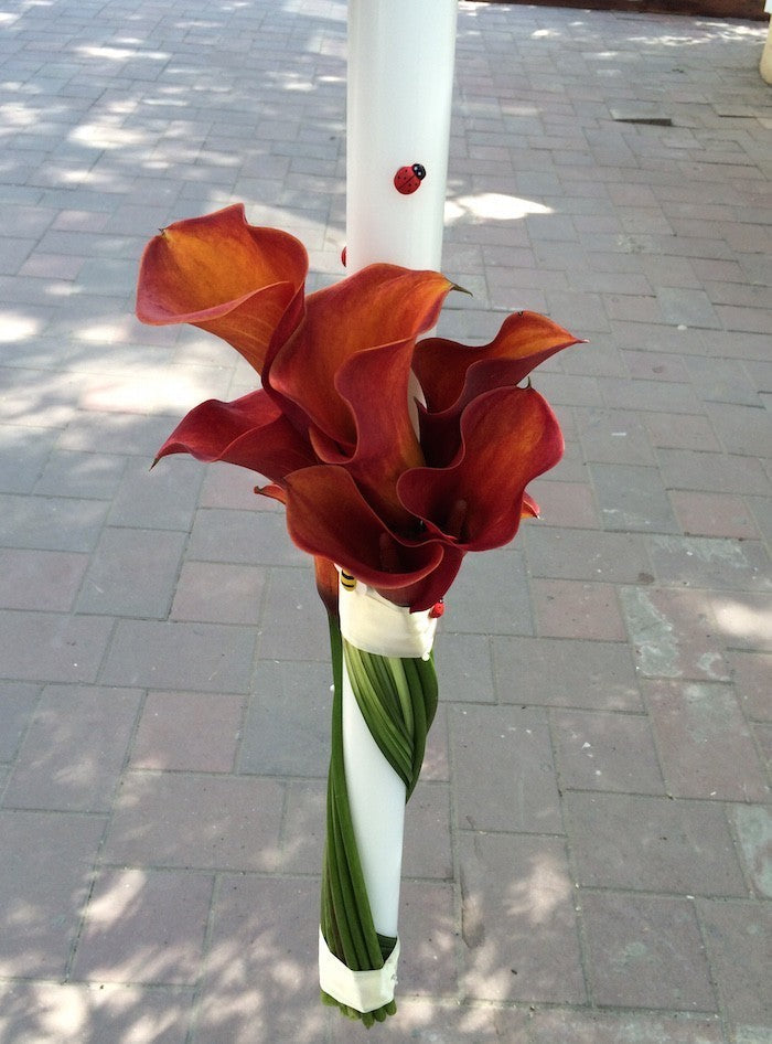 Lumanare de botez din cale portocalii