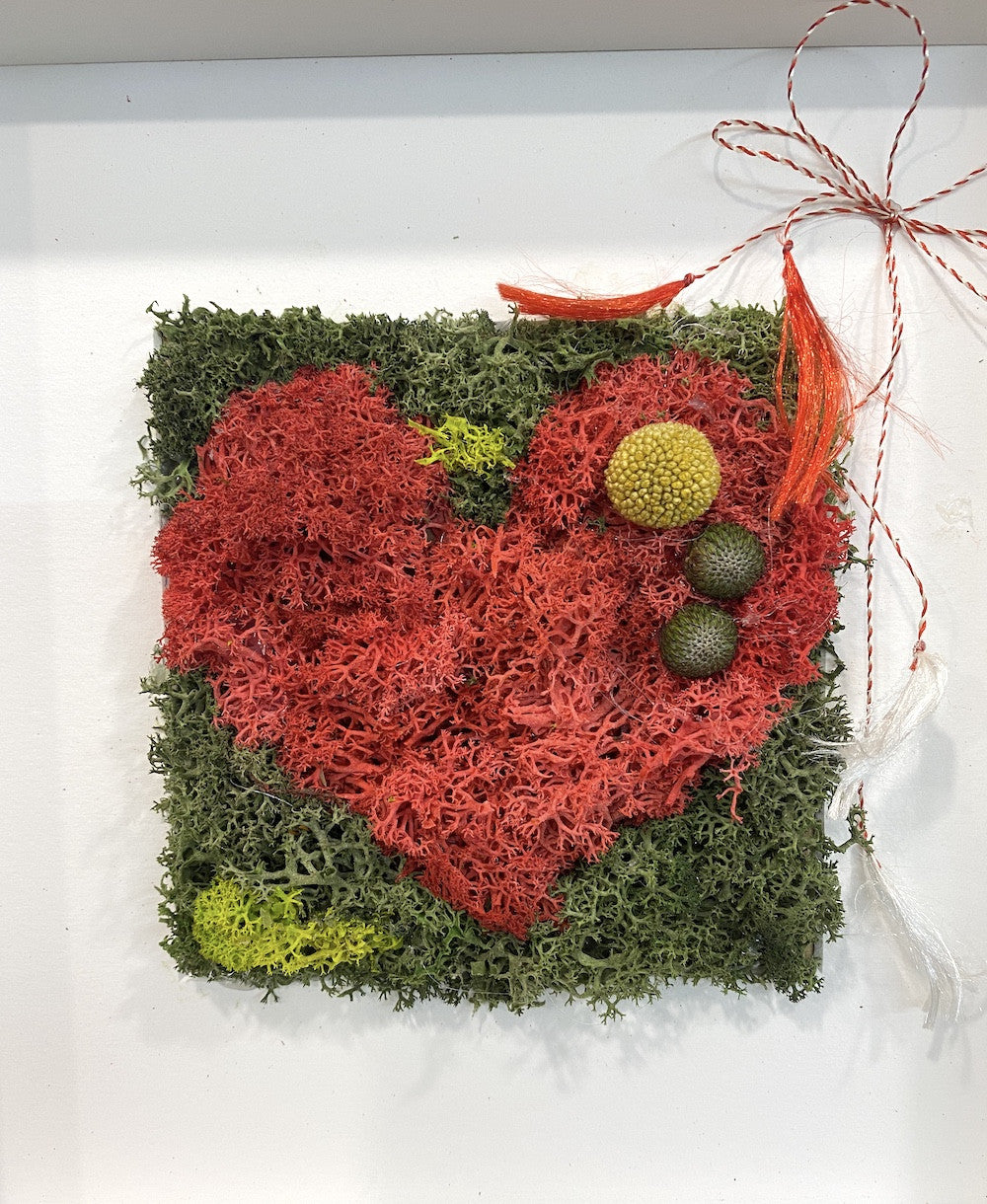 Tablou licheni stabilizati "Red Heart"