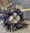Buchete domnisoara de onoare - flori de bumbac, lavanda si spice de grau